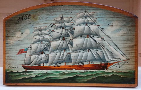 板絵 帆船1850年　正面から/�株ｿ船模型スタジオM