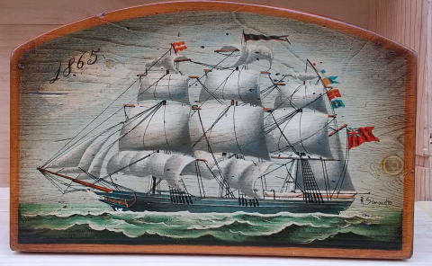板絵 帆船1865年　正面から/�株ｿ船模型スタジオM