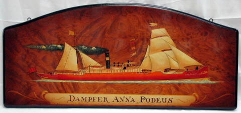 板絵・帆船（イタリア製）DAMPHER 『ANNA PODEUS』/(株)帆船模型スタジオＭ
