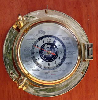 船舶舷窓形真鍮製世界時計（033）/(株)帆船模型スタジオＭ