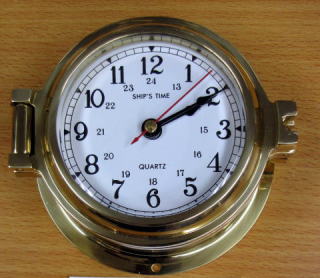 船舶ブリッジデザイン真鍮製掛時計（312Ｃ）・直径φ11.5ｃｍ/（株）帆船模型スタジオＭ