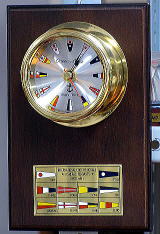 船舶ブリッジデザイン真鍮製掛時計（国際信号数字旗文字盤）/（株）帆船模型スタジオＭ