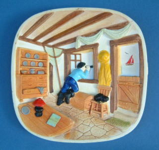 イギリス製立体絵皿壁掛け『フィッシャーマンの小屋』/(株)帆船模型スタジオＭ