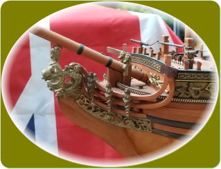 木製帆船模型完成品『ロイヤルキャロライン号』構造模型/㈱帆船模型スタジオM