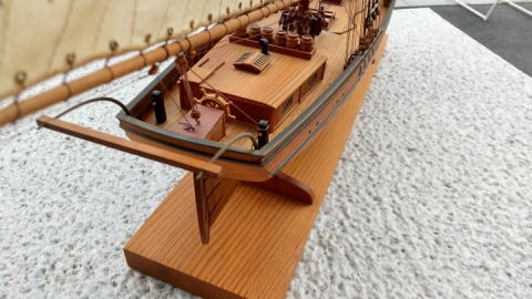 木製帆船模型(完成品)『フライングフィッシュ号』船尾部分/�株ｿ船模型スタジオM