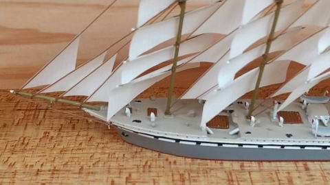 ピューターシップモデル『フランス�U』船首側甲板上/�株ｿ船模型スタジオM