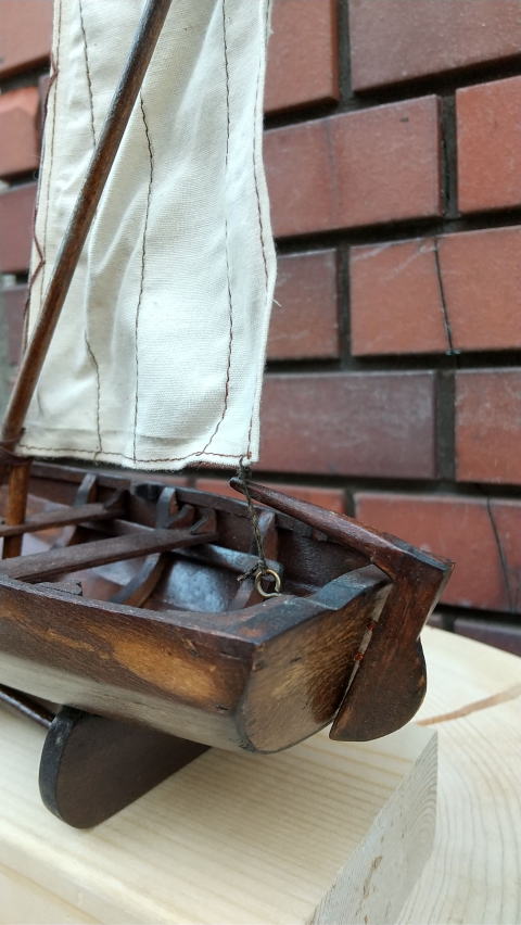木製帆船模型（完成品）帆掛け舟 船尾・舵部分/�株ｿ船模型スタジオＭ