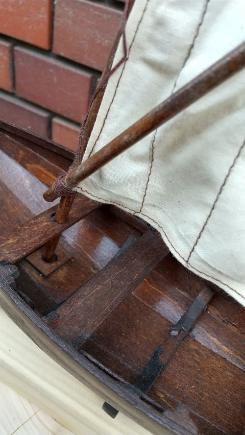 木製帆船模型（完成品）帆掛け舟 内側部分/�株ｿ船模型スタジオＭ