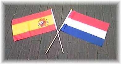 手旗国旗（スペインvsオランダ）