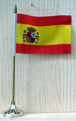 スペインの国旗（小）w/台座　（株）帆船模型スタジオＭ